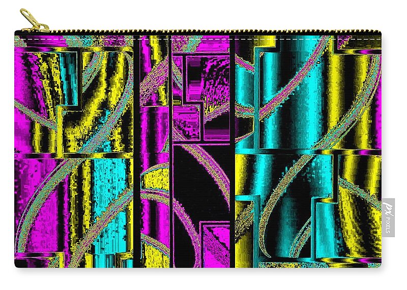 Abstract Zip Pouch featuring the digital art Fusion Design 6 by Will Borden