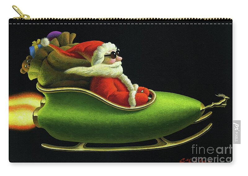 Santa Zip Pouch featuring the painting Future Clause by Chris Miles