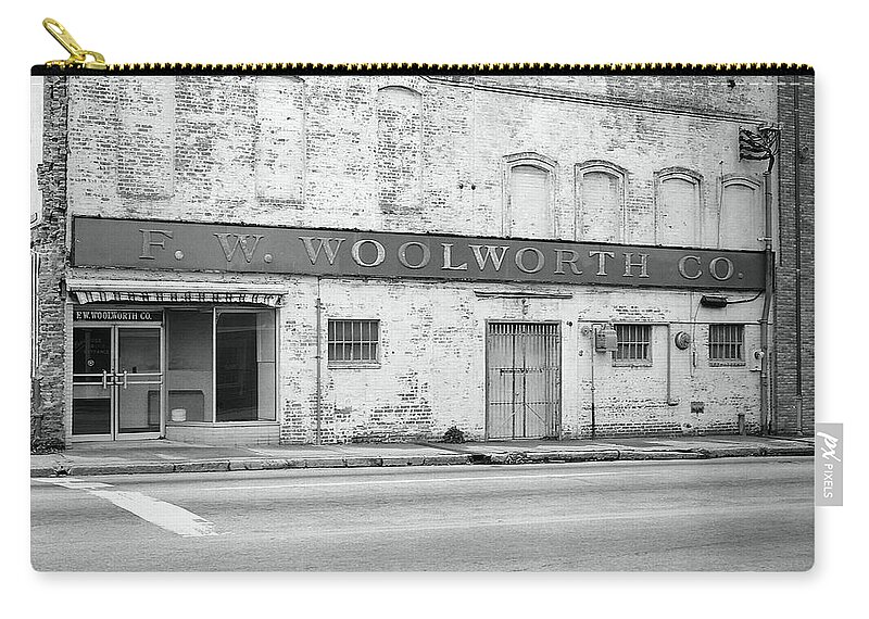 Fine Art Zip Pouch featuring the photograph F.W. Woolworth Co. by Rodney Lee Williams