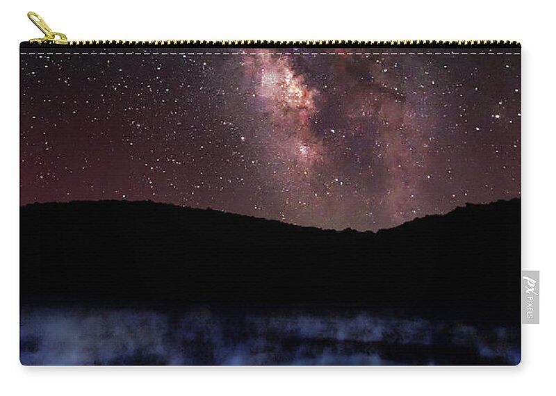 Milky Zip Pouch featuring the photograph Galactic Evening by Amanda Jones