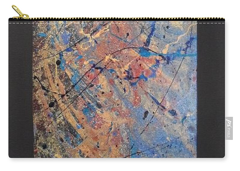 Abstract Zip Pouch featuring the painting Galaxy Waves by Art By G-Sheff