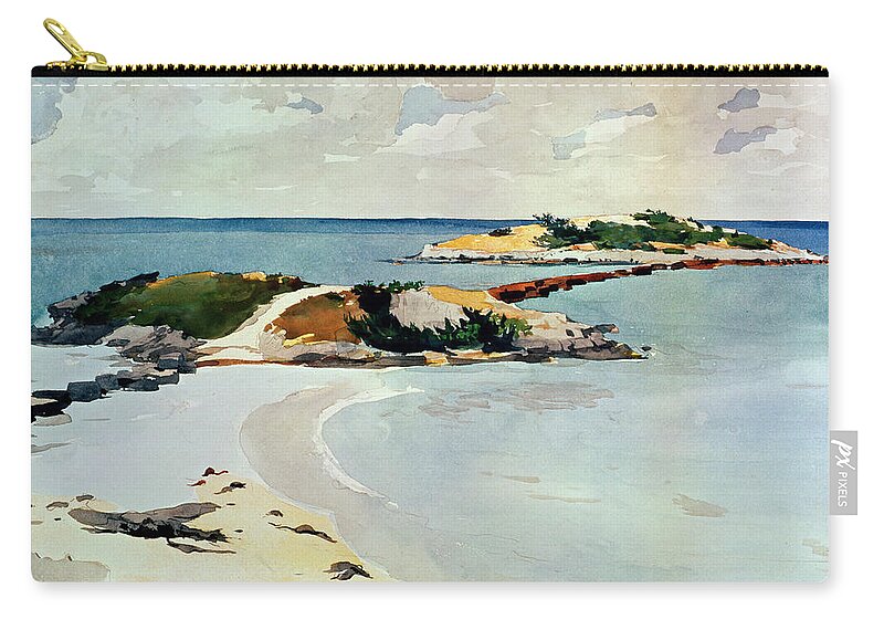 Winslow Homer Carry-all Pouch featuring the drawing Gallows Island by Winslow Homer