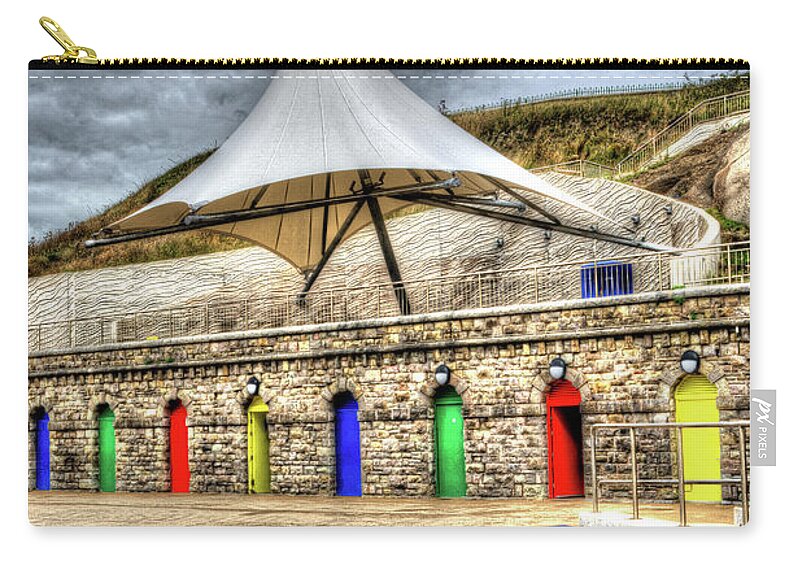 Gandalfs Hat Zip Pouch featuring the photograph Gandalfs Hat at Barry Island by Steve Purnell