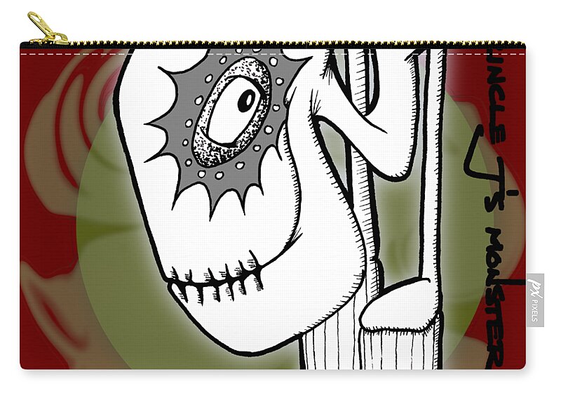 Art Zip Pouch featuring the digital art Ganix by Uncle J's Monsters