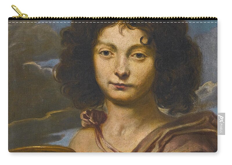 Circle Of Nicolas Regnier Zip Pouch featuring the painting Ganymede by Circle of Nicolas Regnier