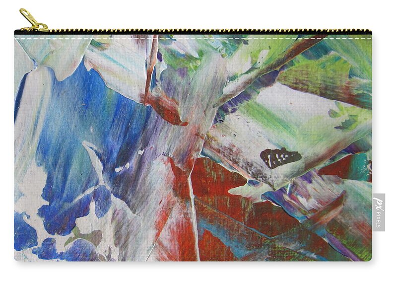 Painting Zip Pouch featuring the painting Garden Abstract 3 by Anita Burgermeister