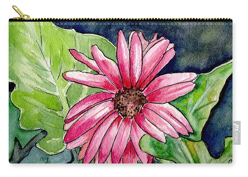 Flower Zip Pouch featuring the painting Garden Flower by Brenda Owen