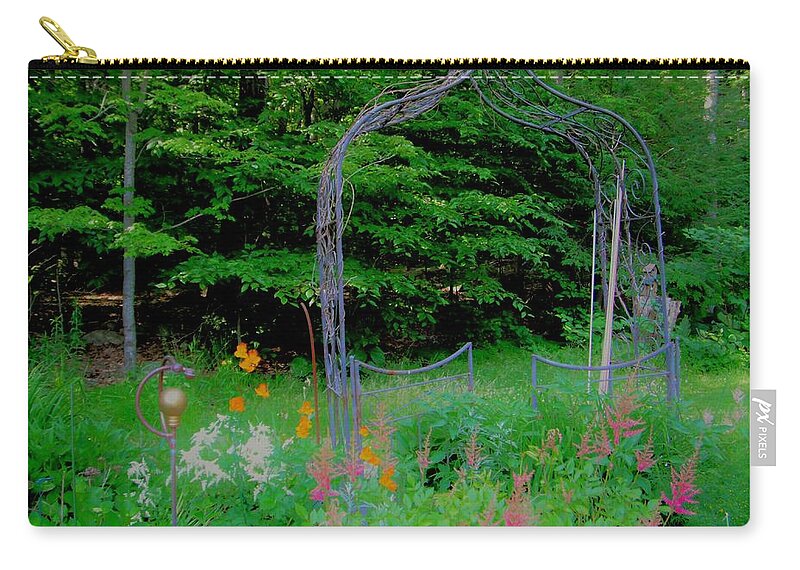 Garden Zip Pouch featuring the photograph Garden Gate by Susan Carella