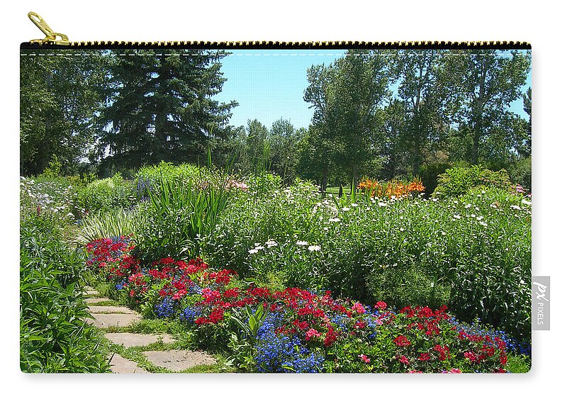 Flowers Zip Pouch featuring the photograph Garden Path by Lorraine Baum