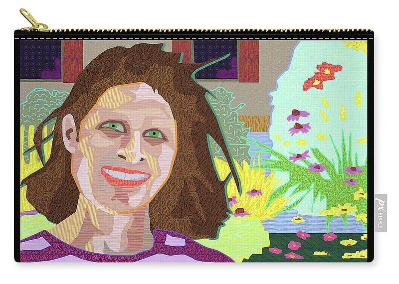 Patterns And Color In The Garden Carry-all Pouch featuring the digital art Garden Portrait by Rod Whyte