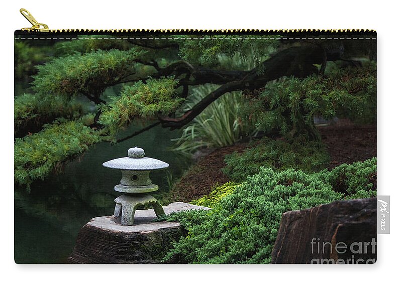 Gibbs Gardens Zip Pouch featuring the photograph Garden Tranquility by Doug Sturgess