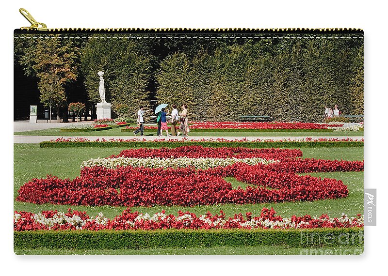 Schonbrunn Palace Hapsburg Vienna Austria Castle Garden Zip Pouch featuring the photograph Gardens of the Schloss Schonbrunn Vienna Austria by Thomas Marchessault