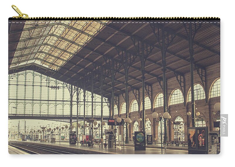 France Zip Pouch featuring the photograph Gare du Nord by Patricia Hofmeester