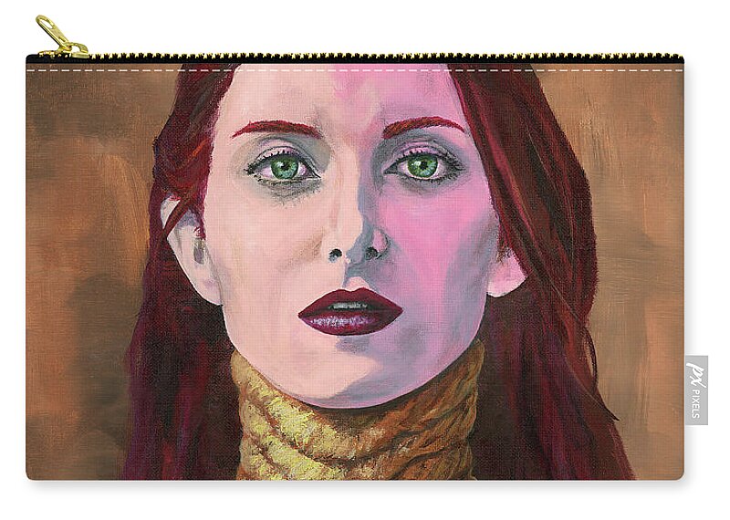 Portrait Zip Pouch featuring the painting Gasp by Matthew Mezo