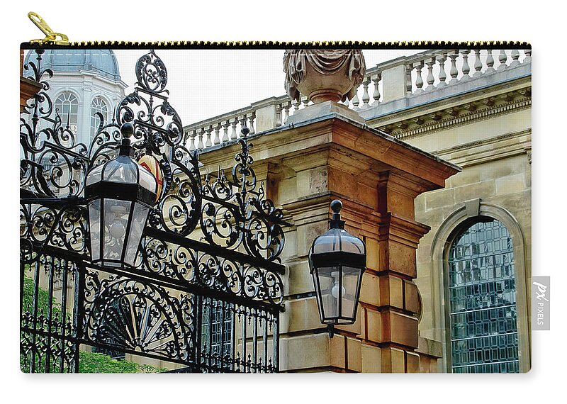 Gate Carry-all Pouch featuring the photograph Gate to Clare College. Cambridge. by Elena Perelman