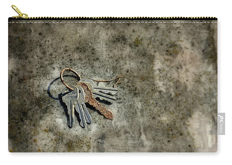 Gatehouse Keys Zip Pouch featuring the photograph Gatehouse Keys by Dark Whimsy