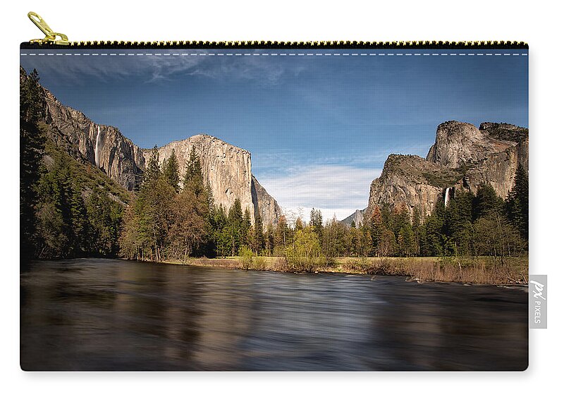 The Gates Of The Valley Zip Pouch featuring the photograph Gates of the Valley by C Renee Martin