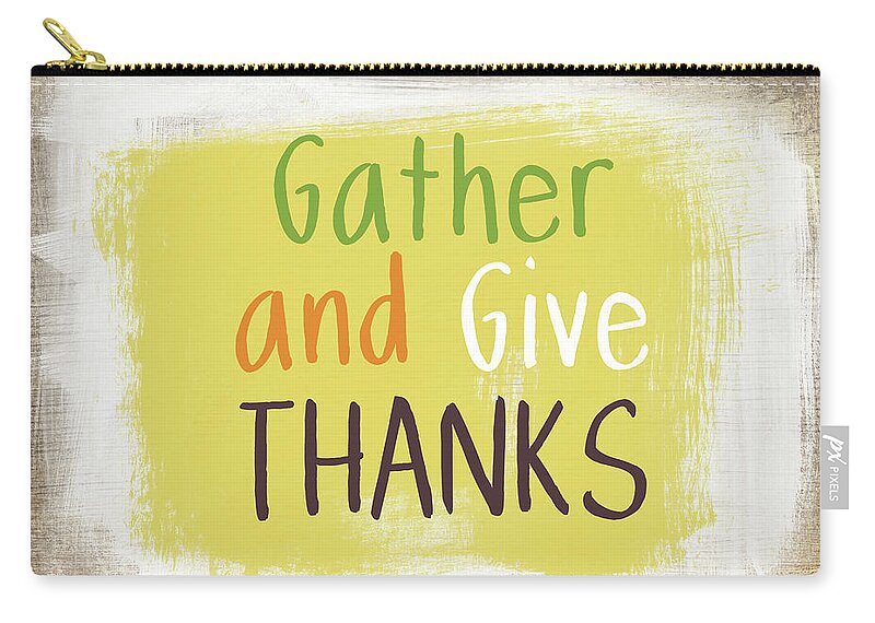 Fall Zip Pouch featuring the painting Gather and Give Thanks- Art by Linda Woods by Linda Woods