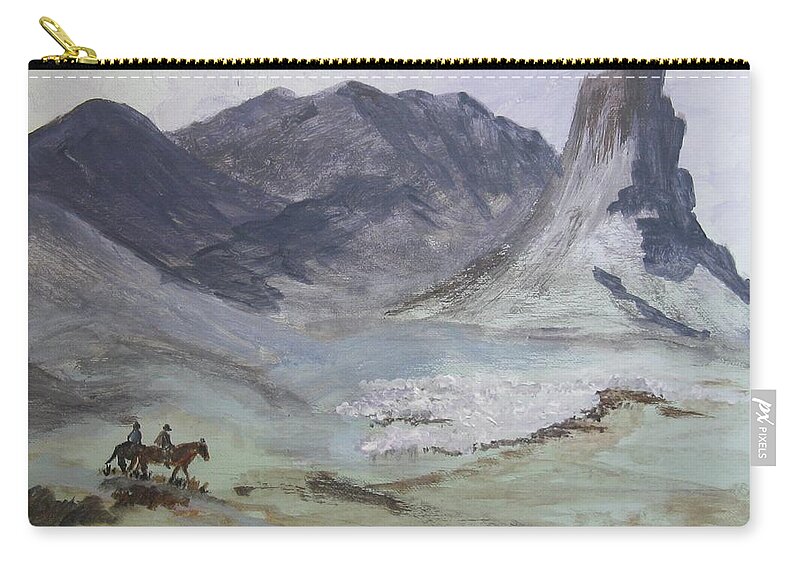 Acrylic Zip Pouch featuring the painting Gathering the flock by Trilby Cole