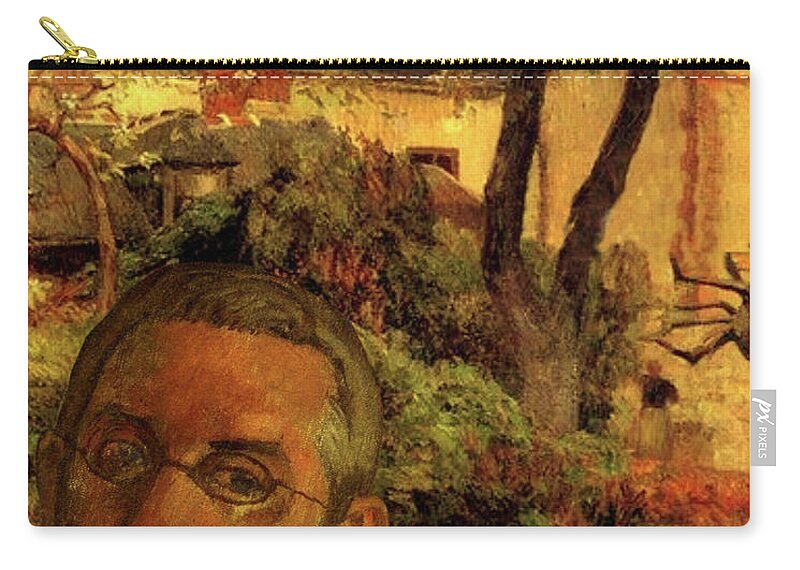 Landscape Zip Pouch featuring the digital art Gauguin Study in Orange by Tristan Armstrong