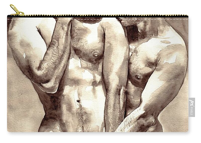 Love Carry-all Pouch featuring the painting Gay Love watercolor by Suzann Sines