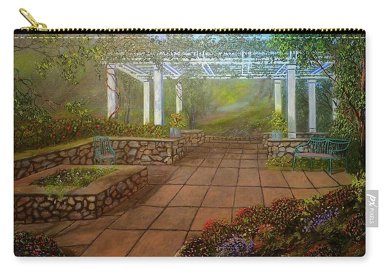 Landscape Zip Pouch featuring the painting Gazebo by Michael Mrozik