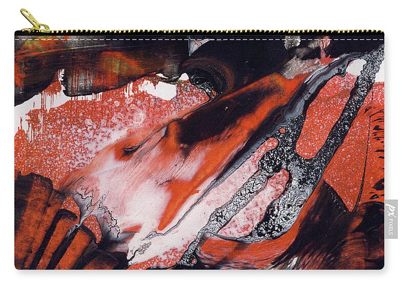 La Abstract Paintings Zip Pouch featuring the painting Gazing On A City - Large Orange Contemporary Abstract Art by Modern Abstract