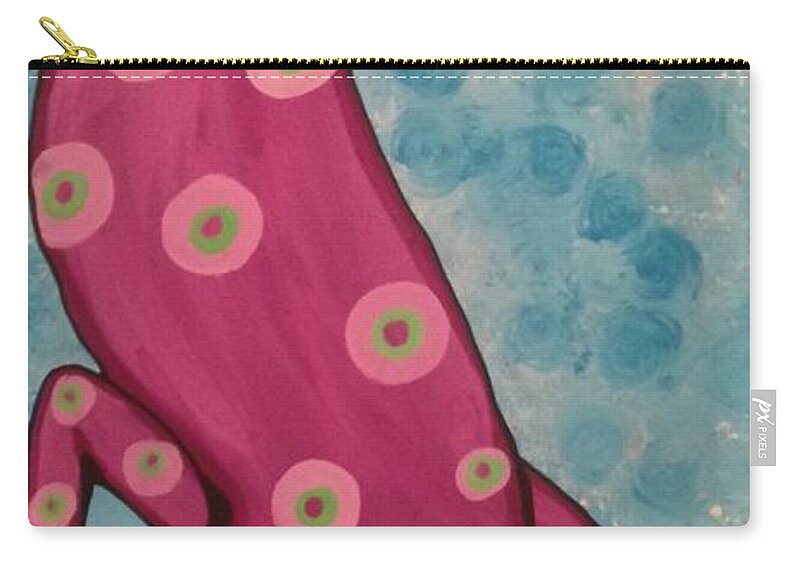  Zip Pouch featuring the painting Gecko 2 by Tracy Mcdurmon