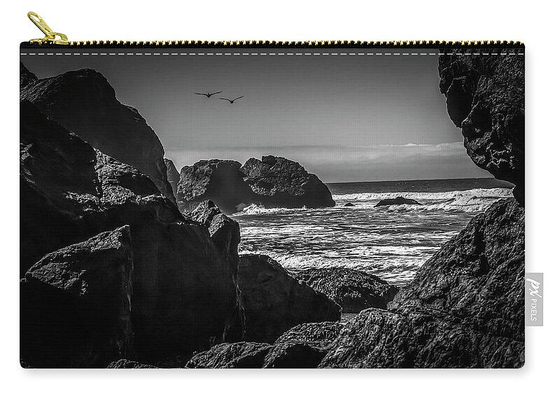 Formation Zip Pouch featuring the photograph Geese Attack by Bruce Bottomley