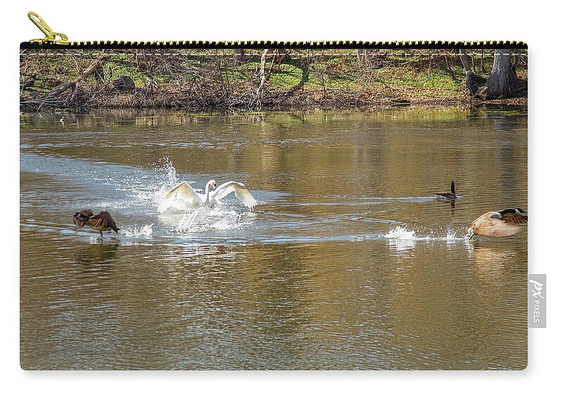#jefffolger Zip Pouch featuring the photograph Geese heading for the hills by Jeff Folger
