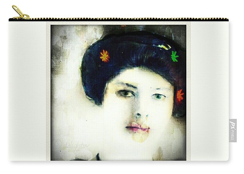 Woman Zip Pouch featuring the digital art Geisha by Delight Worthyn