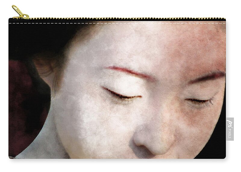 Japanese Zip Pouch featuring the photograph Geisha Girl by Pennie McCracken
