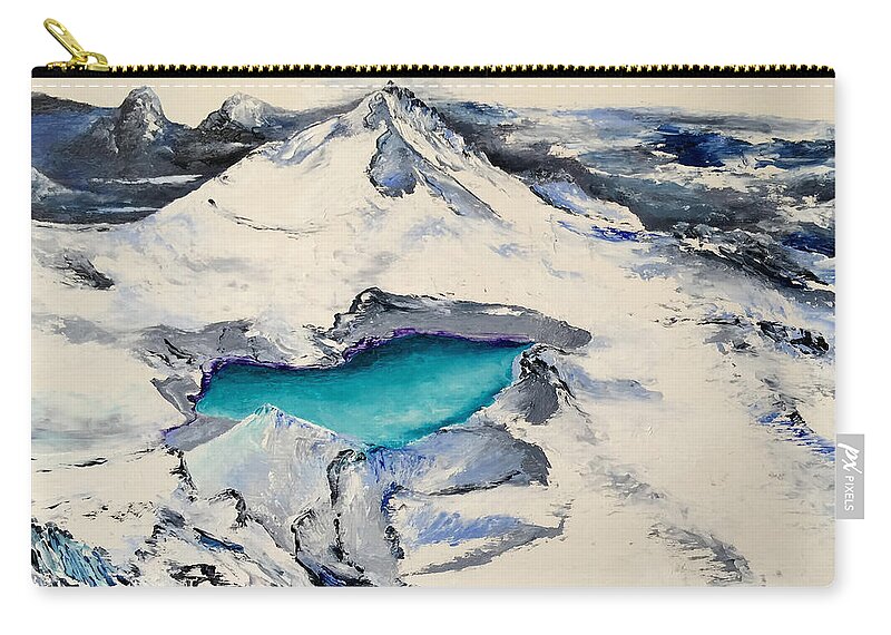 Landscape Zip Pouch featuring the painting Gemstone Lake by Terry R MacDonald
