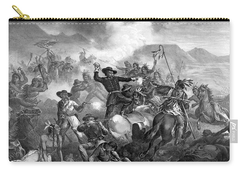 General Custer Zip Pouch featuring the drawing General Custer's Death Struggle by War Is Hell Store