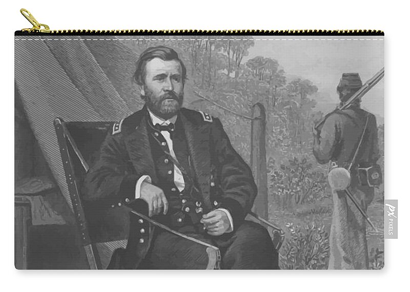 Grant Zip Pouch featuring the painting General U.S. Grant by War Is Hell Store