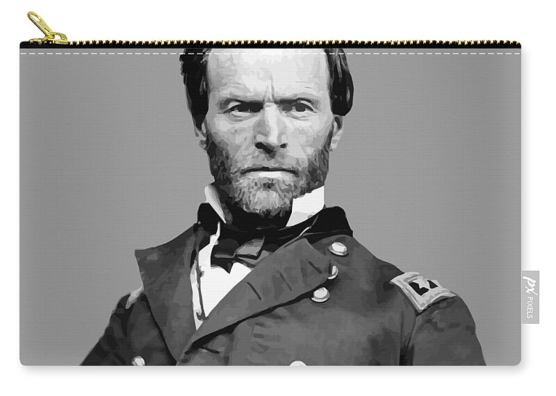 William Sherman Zip Pouch featuring the painting General William Tecumseh Sherman by War Is Hell Store
