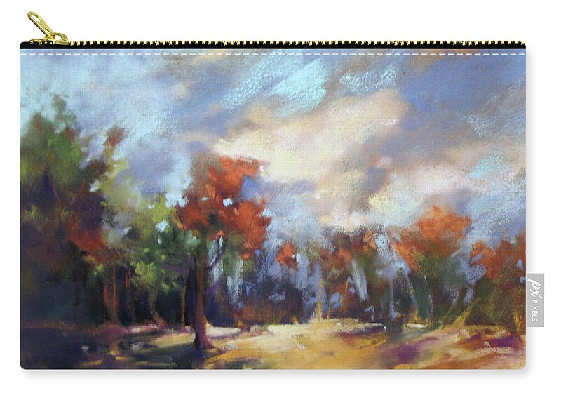 Landscape Zip Pouch featuring the painting Gentle Breezes by Rae Andrews