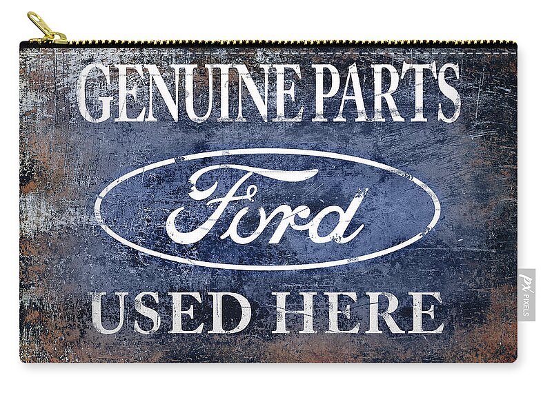 Ford V8 Zip Pouch featuring the photograph Genuine Ford Parts by Mark Rogan