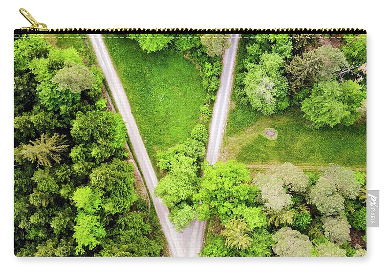 Forest Zip Pouch featuring the photograph Geometric Landscape 02 Forest Path by Matthias Hauser