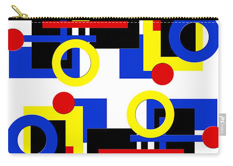 Andee Design Abstract Zip Pouch featuring the digital art Geometric Shapes Abstract V 3 by Andee Design