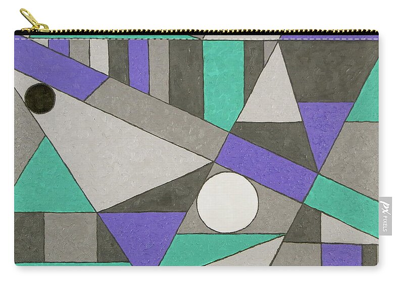 Abstract Wall Art Zip Pouch featuring the painting Geometry 101 No.4 by J Loren Reedy