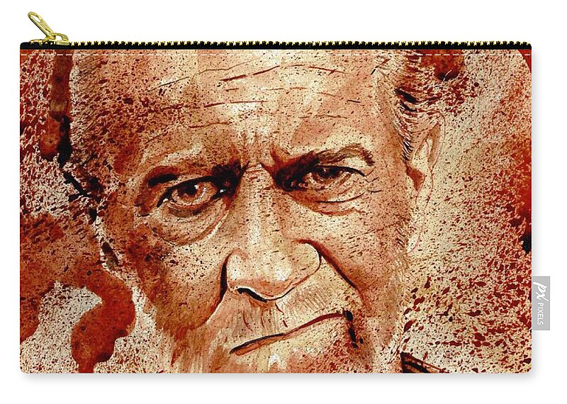 Ryan Almighty Carry-all Pouch featuring the painting GEORGE CARLIN dry blood by Ryan Almighty