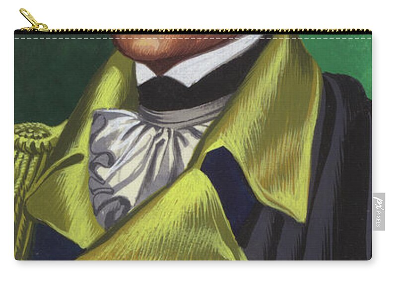 George Washington Zip Pouch featuring the painting George Washington gouache on paper by Ron Embleton