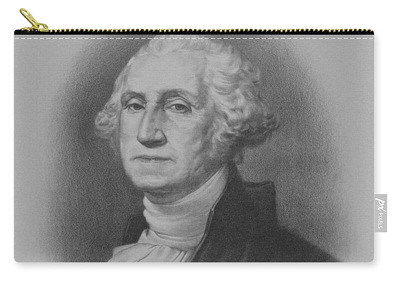 George Washington Zip Pouch featuring the mixed media George Washington by War Is Hell Store