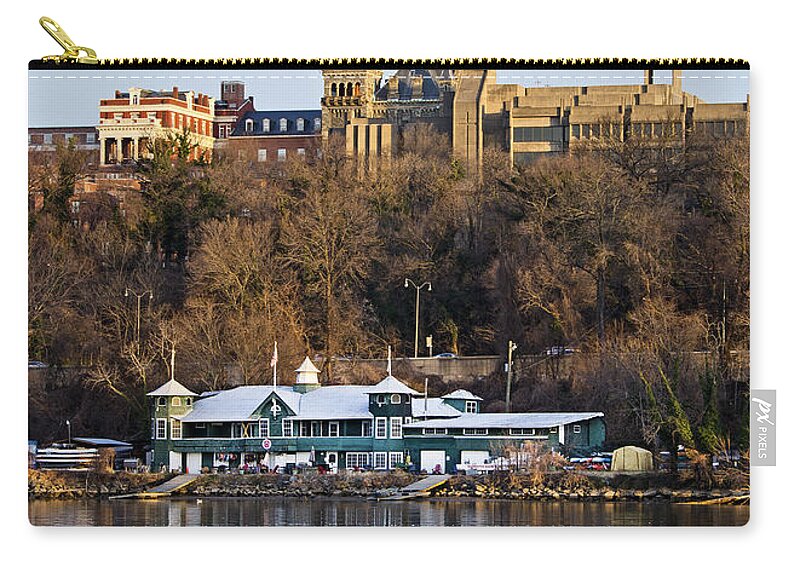 georgetown University Zip Pouch featuring the photograph Georgetown University waterfront by Brendan Reals
