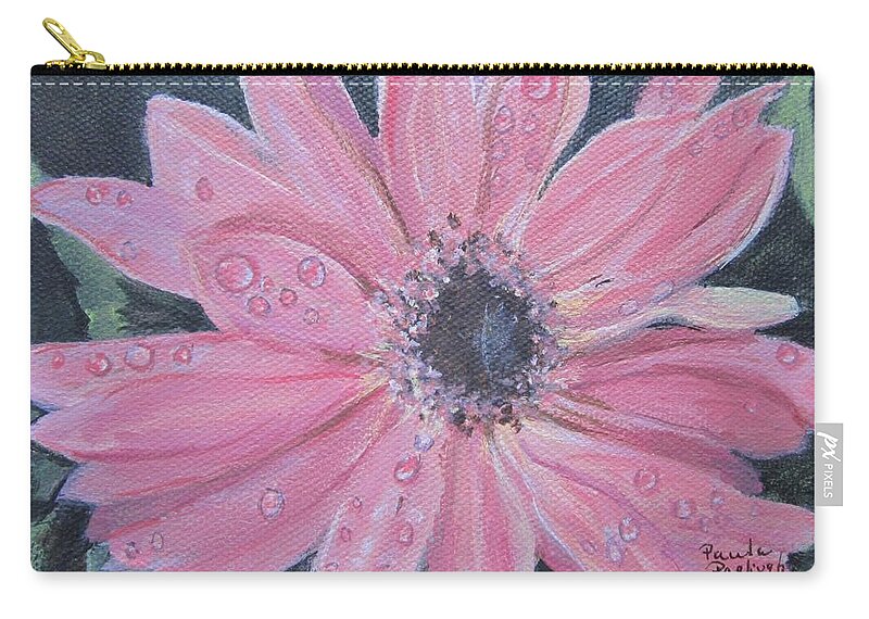 Painting Zip Pouch featuring the painting Gerber Daisy by Paula Pagliughi