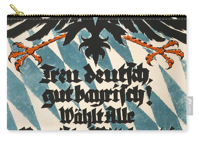 1918 Zip Pouch featuring the photograph German Campaign Poster, 1918 by Granger