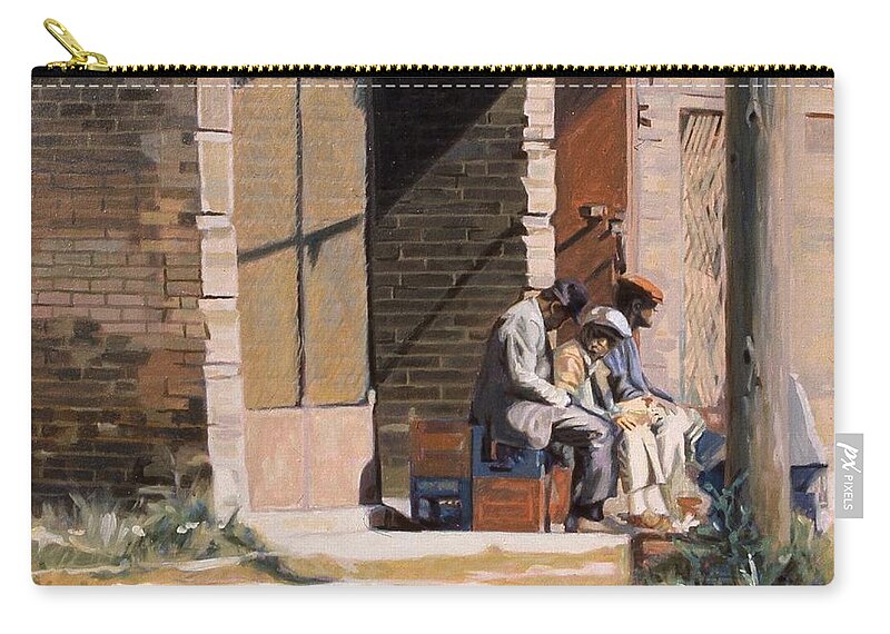 A Trip In The Inner City Zip Pouch featuring the painting Ghetto Blues by David Buttram