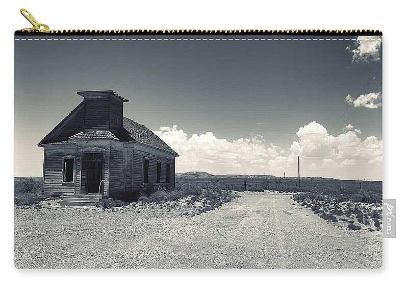 Black And White Zip Pouch featuring the photograph Ghost Church by Brad Hodges