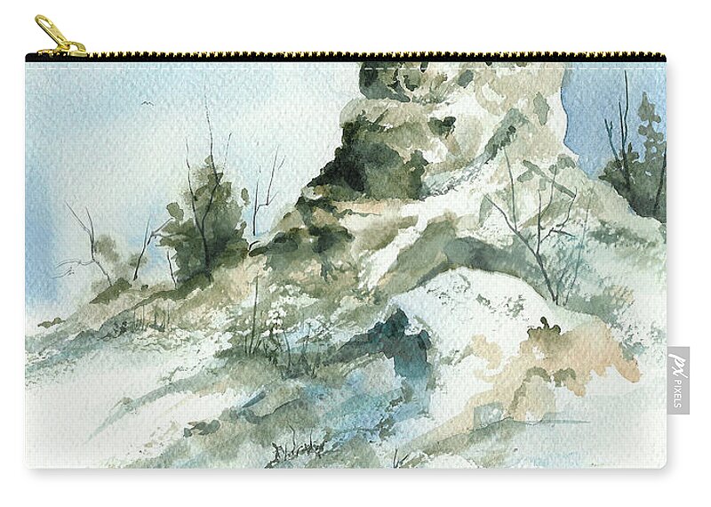 Ghost Zip Pouch featuring the painting Ghost Mound - 090219 by Sam Sidders
